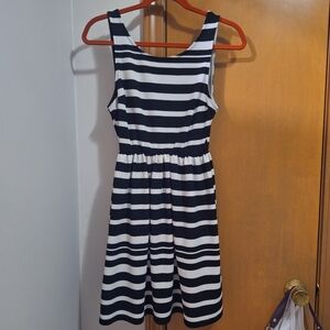 Black and white striped summer dress